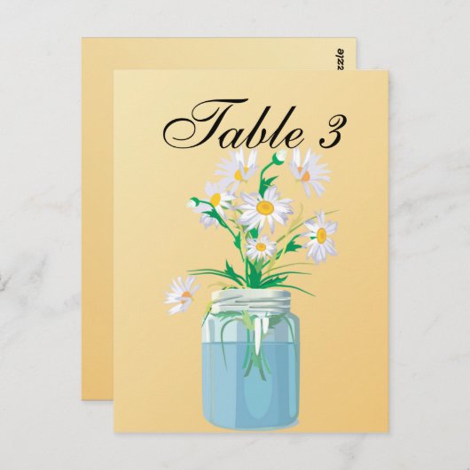 夏のデイジーテーブルカード ポストカード (正面/裏面)