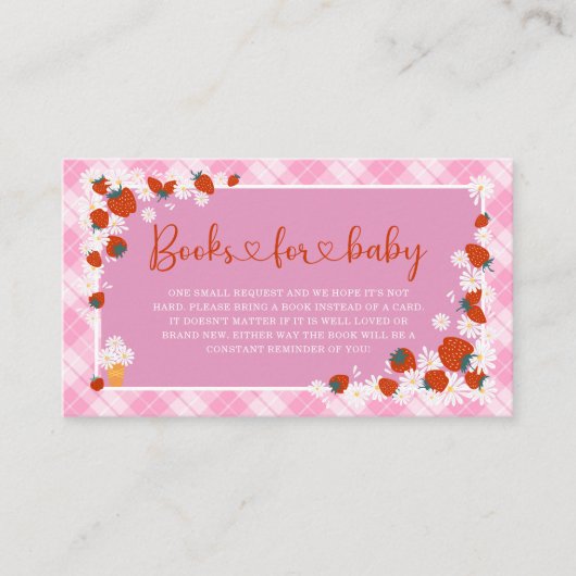 夏のデイジーベリースイートブックのためのベビーシャワー エンクロージャーカード (正面)