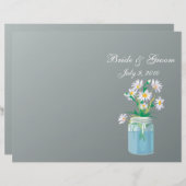 夏のデイジー折り畳み結婚式 プログラム (正面/裏面)