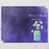 夏のデイジー折り畳み結婚式 プログラム (正面/裏面)