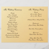 夏のデイジー折り畳み結婚式 プログラム (裏面)