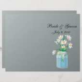 夏のデイジー折り畳み結婚式 プログラム (正面/裏面)