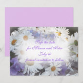 夏のデイジー招待状 セーブザデート (正面/裏面)