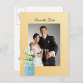 夏のデイジー日付はがきを保存 案内ポストカード (正面/裏面)