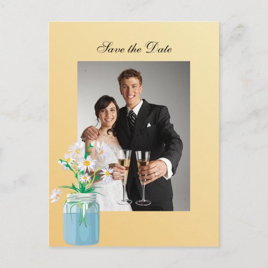 夏のデイジー日付はがきを保存 案内ポストカード (正面)