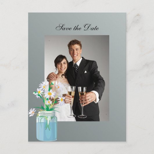 夏のデイジー日付はがきを保存 案内ポストカード (正面)