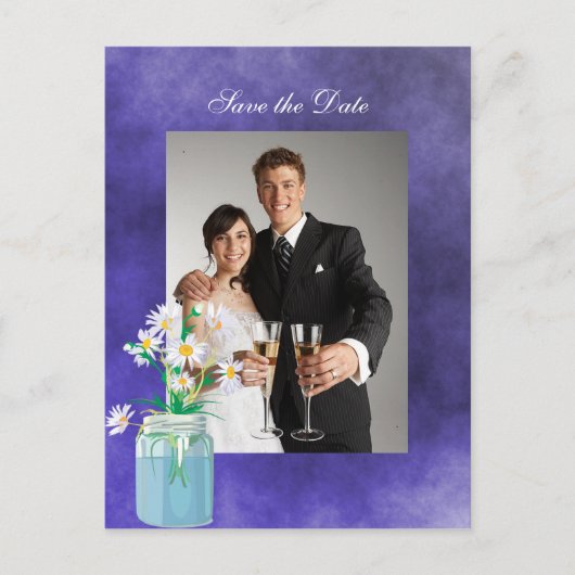 夏のデイジー日付はがきを保存 案内ポストカード (正面)