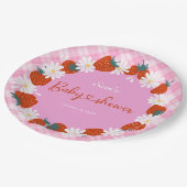 夏のデイジー花ベリー甘いベビーシャワー ペーパープレート (アングル)