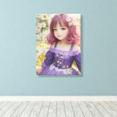 夏のデイジー キャンバスプリント (インサイチュ (ウッドフロア))