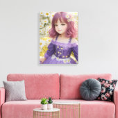 夏のデイジー キャンバスプリント (インサイチュ (リビング))