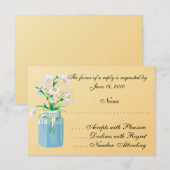 夏のデイジーRSVPカード 出欠カード (正面/裏面)