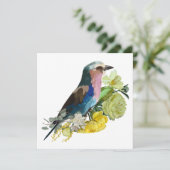 夏のデザインと薄紫焼きローラーバード 招待状 (スタンド正面)