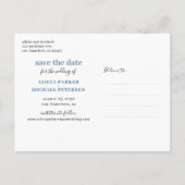 夏のトロピカルな現代の写真ウェディング・セーブ・ザ・デート 案内ポストカード (裏面)