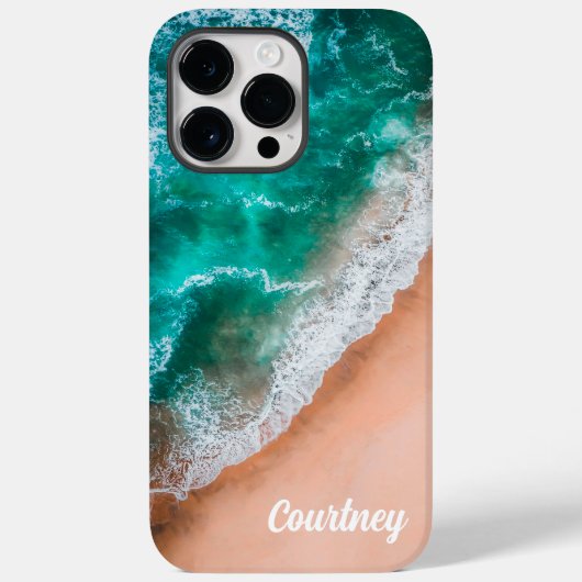 夏のトロピカルオーシャンビーチの波 Case-Mate iPhoneケース (裏面)