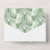 夏のトロピカルグリーン パーム写真 ウェディング オールインワン招待状 (裏面)