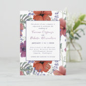 夏のトロピカルハイビスカス結婚式招待状 招待状 (スタンド正面)