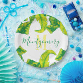 夏のトロピカルバナナの葉 ペーパープレート (パーティー)