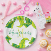 夏のトロピカルバナナの葉 ペーパープレート (パーティー)