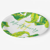 夏のトロピカルバナナの葉 ペーパープレート (アングル)