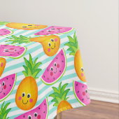 夏のトロピカルパイナップル＆ワ watermelon パターン テーブルクロス (インサイチュ)