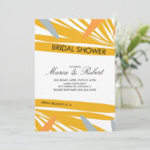 夏のトロピカルパームアブストラクトイエロー ブライダルシャワー 招待状 (スタンド正面)