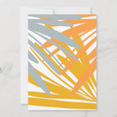 夏のトロピカルパームアブストラクトイエロー ブライダルシャワー 招待状 (裏面)