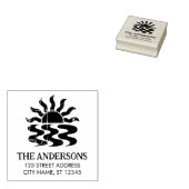 夏のトロピカルビーチサンセットカスタム返送住所 ラバースタンプ (押印)