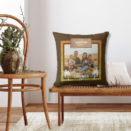 夏のトロピカルフォトフレーム休暇パームツリー クッション