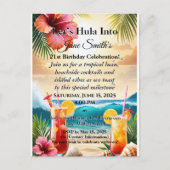 夏のトロピカルラウパーティー 21歳の誕生日 ポストカード (正面)