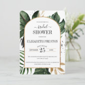 夏のトロピカルリーフアーチフレーム ブライダルシャワー 招待状 (スタンド正面)