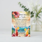 夏のトロピカルルアウビーチパーティー 21歳の誕生日 ポストカード (スタンド正面)