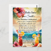 夏のトロピカルルアウビーチパーティー 21歳の誕生日 ポストカード (正面/裏面)
