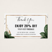 夏のトロピカル葉スのロゴ割引カード (正面)