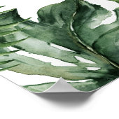 夏のトロピカル葉ポートレートの結婚歓迎 ポスター (角)