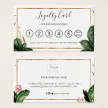 夏のトロピカル葉ロイヤリティパンチカード