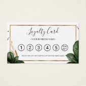 夏のトロピカル葉ロイヤリティパンチカード (正面)