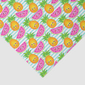夏のトロピカル パイナップル & ワ watermelon の柄 薄葉紙 (詳細)