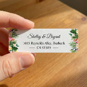 夏のトロピカル フローラル リーフ パーソナライズ ラベル