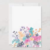 夏のドライフラワー 花の水彩 ベビーシャワー 招待状 (裏面)