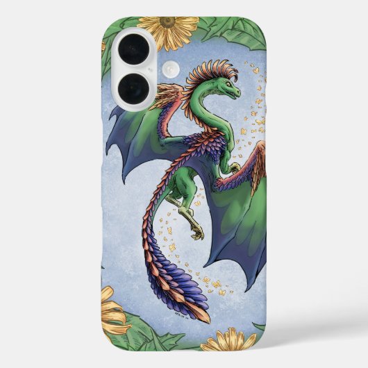 「夏のドラゴン」花と葉ファンタジーアート Case-Mate iPhoneケース (裏面)