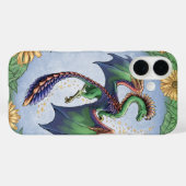 「夏のドラゴン」花と葉ファンタジーアート Case-Mate iPhoneケース (裏面 (横))