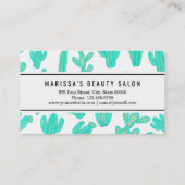 夏のネオンティール(緑がかった色)の緑の熱帯サボテンの植物 名刺 (裏面)