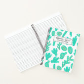 夏のネオンティール(緑がかった色)緑熱帯サボテン ノートブック (内部)