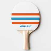 夏のノスタルジックなストライプ ネーム入り 卓球ラケット (裏面)