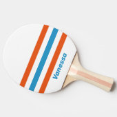 夏のノスタルジックなストライプ ネーム入り 卓球ラケット (横)