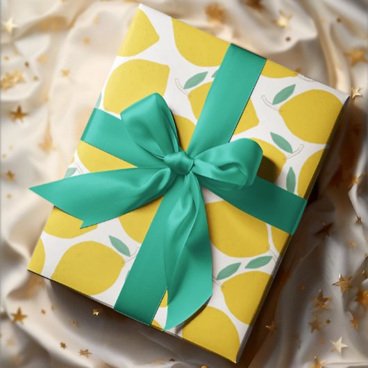 夏のノベルティレモンパターン印刷 ラッピングペーパー