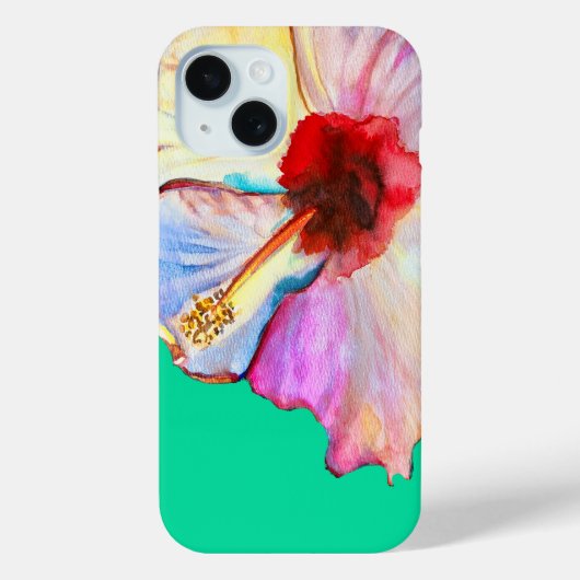 夏のハイビスカスの水彩画 Case-Mate iPhoneケース (裏面)