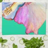 夏のハイビスカスの花 キッチンタオル (折り畳み)