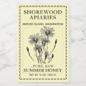 夏のハチミツ2x3"アスターとビー縁ど破線 フードラベル (シングルラベル)