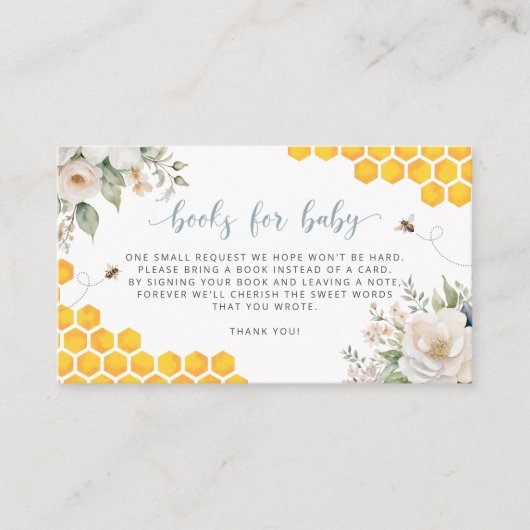 夏のハニカムホワイトフラワーブックベビー エンクロージャーカード (正面)